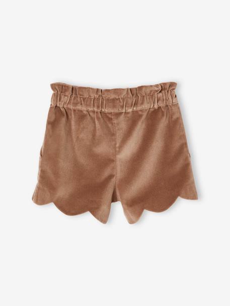 Velour Shorts for Girls mocha 