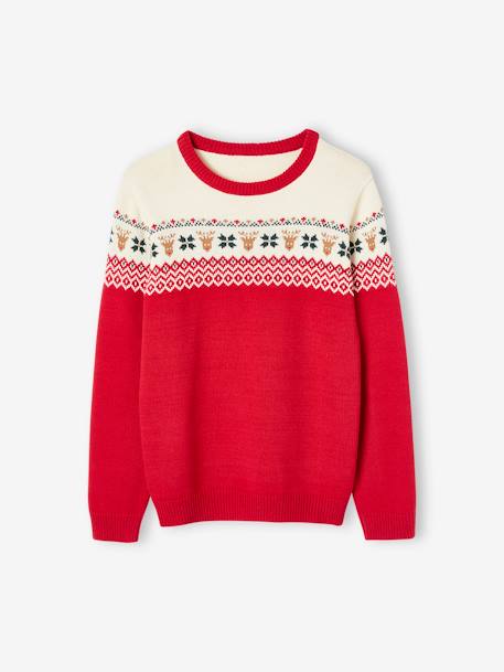 Jacquard Jumper for Adults, Christmas Special, Family Capsule Collection red 
