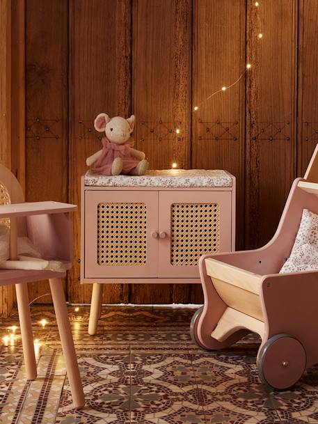 Changing Table in Straw & FSC® Wood, Poetry PINK LIGHT SOLID 