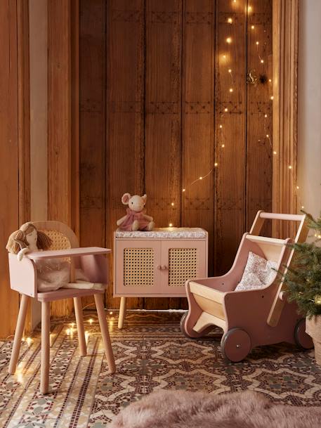 High Chair in FSC®100% Wood & Wicker Multi 