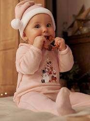 -Christmas Sleepsuit & Hat in Velour for Baby Girls