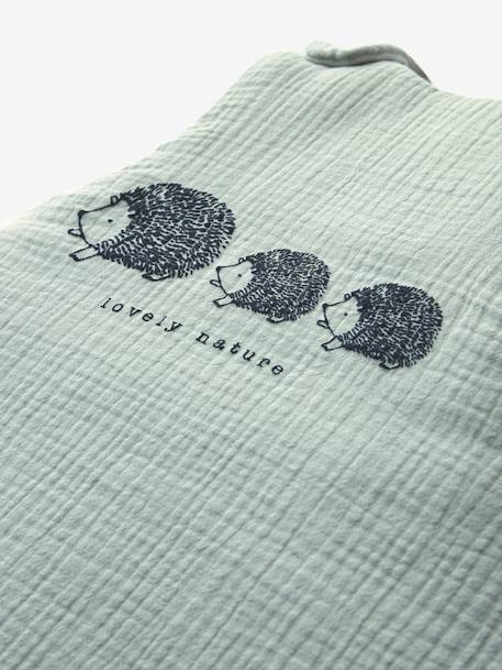 Sleeveless Baby Sleep Bag in Organic* Cotton Gauze, LOVELY NATURE Green 