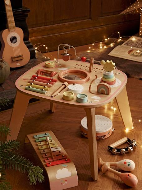 Activity Table & Musical Development - Wood FSC® Certified Multi+PINK LIGHT SOLID WITH DESIGN 