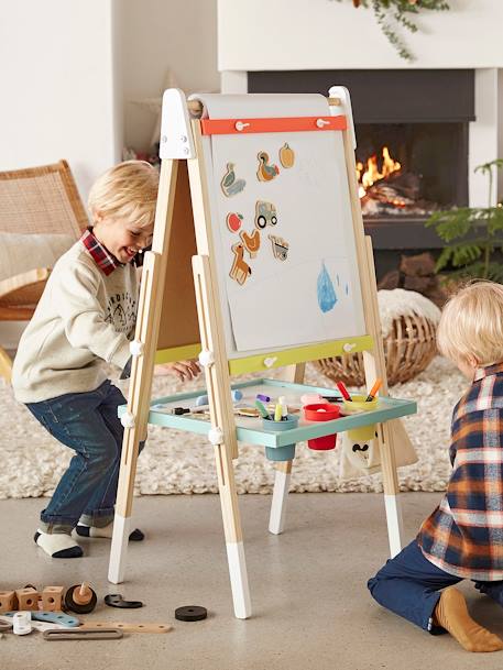 3-in-1 Foldable Board, Adjustable Height  - Wood FSC®100% Certified PINK MEDIUM SOLID+white+Wood/Multi 