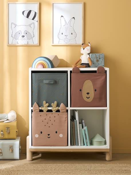 Pack of 3 Storage Boxes, Green Forest Brown 