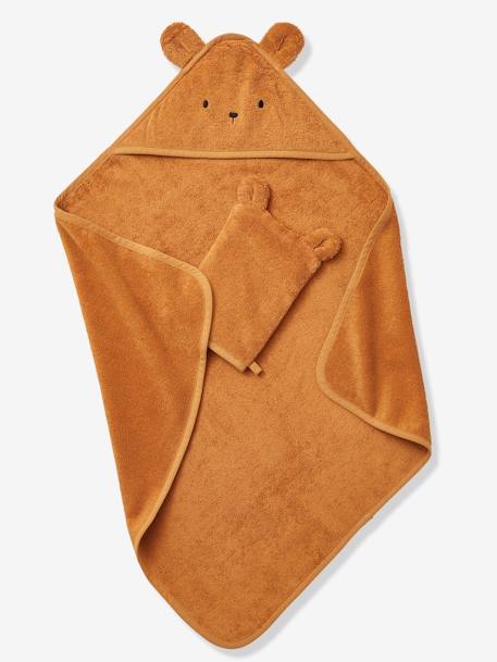 Bath Cape + Wash Mitt, in Organic Cotton BROWN MEDIUM SOLID+GREEN LIGHT SOLID+GREY DARK SOLID+ocean blue+rose+White 
