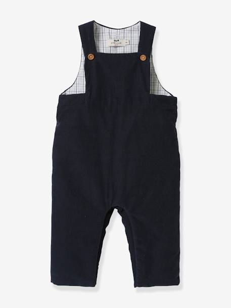 Corduroy Dungarees for Babies, by CYRILLUS navy blue 