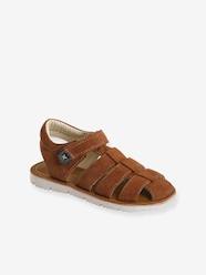 Shoes-Boys Footwear-Sandals-Leather Sandals with Touch Fastening Strap, for Baby Boys