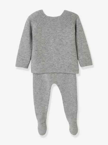 Knitted Outfit for Babies, by CYRILLUS marl grey 