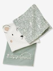 Pack of 3 Muslin Squares in Cotton Gauze, In the Woods