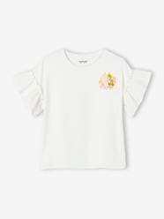 Girls-Tops-T-Shirt with Ruffled Sleeves in Broderie Anglaise for Girls