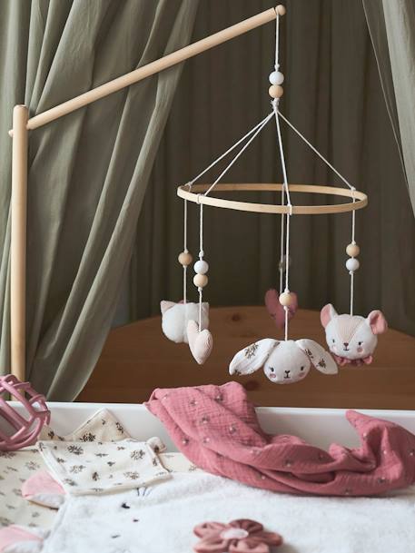 Musical Mobile, Barn PINK LIGHT SOLID WITH DESIGN 