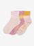 Pack of 3 Pairs of Rib Knit Socks for Girls old rose 