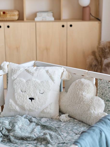 Cloud Cushion, in Sherpa Fabric BEIGE LIGHT SOLID 