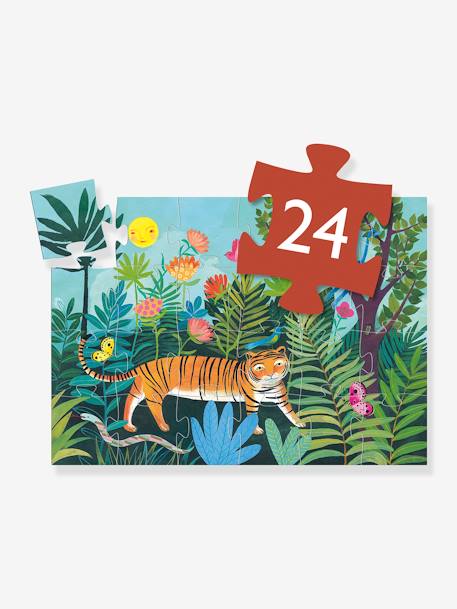 24-Piece Puzzle, The Tiger Walk by DJECO orange 