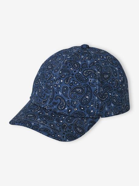 Cap with Paisley Print for Boys navy blue 