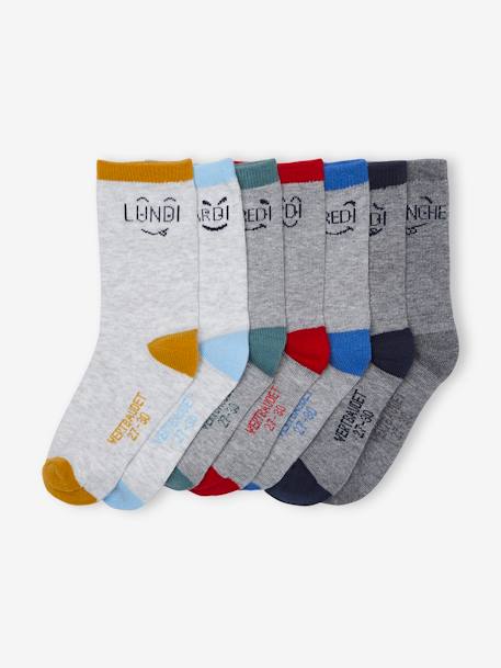Pack of 7 Pairs of Fun Weekday Socks marl grey 