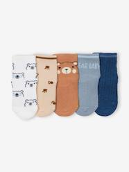 Baby-Pack of 5 Pairs of "Bear Cub" Socks for Babies