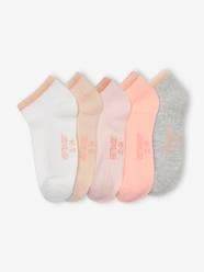 -Pack of 5 Pairs Rib Knit Trainer Socks for Girls