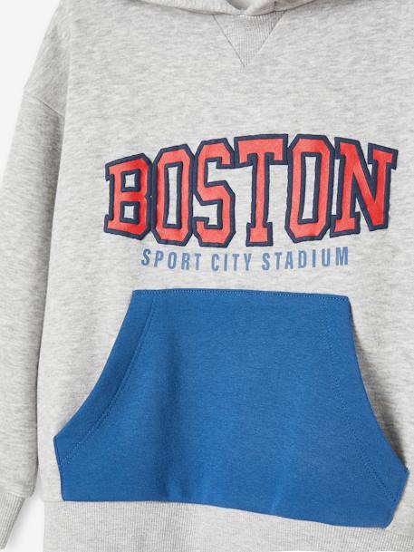 Sports Sweatshirt with Team Boston Motif for Boys marl grey 
