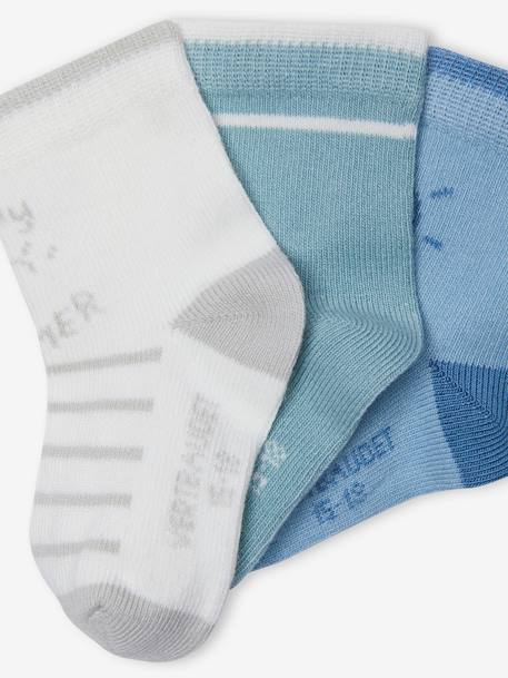 Pack of 3 Pairs of 'Sunny' Socks for Babies azure 