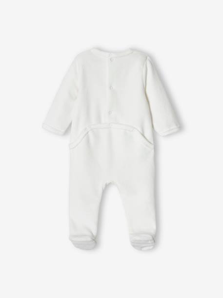 Pack of 2 Lion Sleepsuits in Velour for Baby Boys mustard 