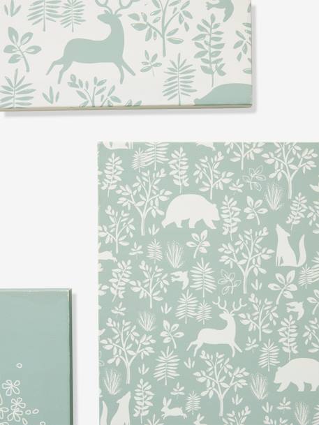 Pack of 3 Canvases, In the Woods sage green 