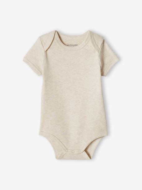Pack of 5 Short Sleeve 'Elephant' Bodysuits for Babies ecru 