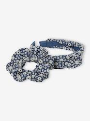 Girls-Set of Broderie Anglaise Alice Band + Scrunchie for Girls
