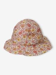 Baby-Accessories-Hats-Reversible Bucket Hat with Vintage Print for Baby Girls