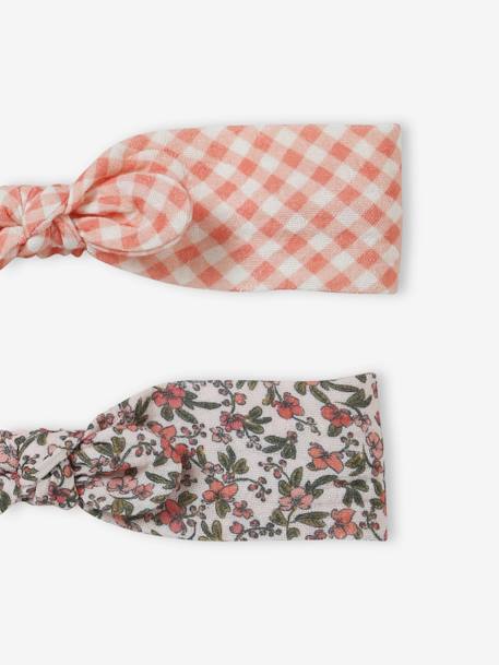 Pack of 2 Headbands with Prints for Girls nude pink+rose 