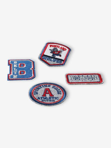 Pack of 4 Iron-on Patches for Boys blue 