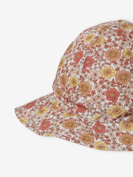 Reversible Bucket Hat with Vintage Print for Baby Girls peach 