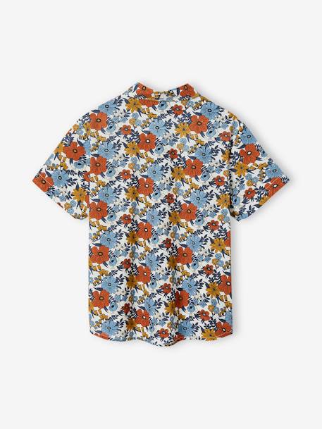 Short Sleeve Floral Shirt for Boys ecru 