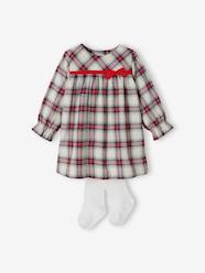 Baby-Dresses & Skirts-Chequered Dress & Matching Tights for Babies