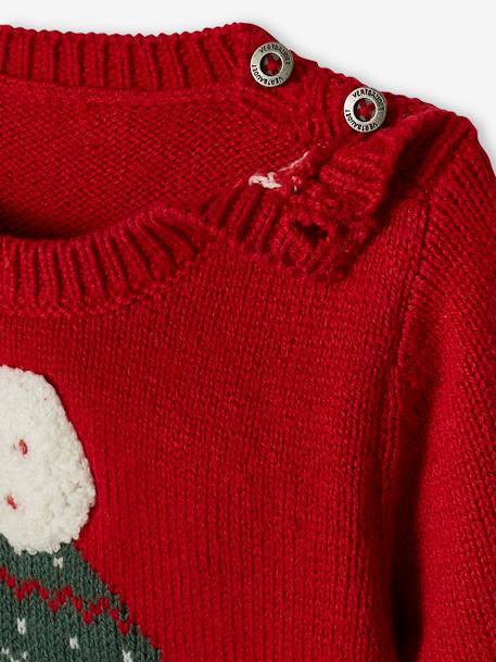Christmas Jumper with Bear, for Babies red 