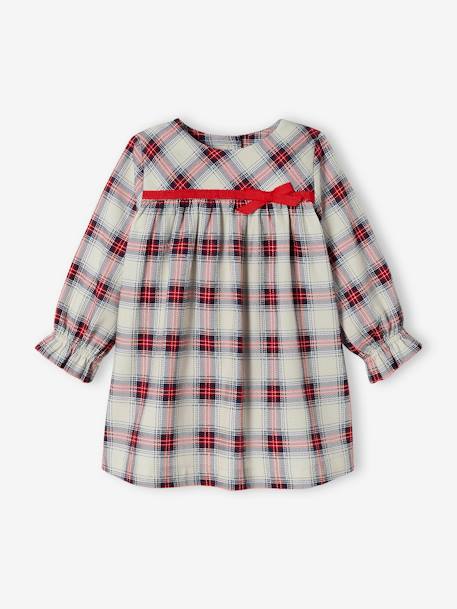 Chequered Dress & Matching Tights for Babies ecru 