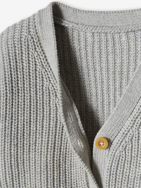 V-Neck Cardigan in Shimmery Knit for Babies marl grey 