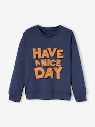 Boys-Cardigans, Jumpers & Sweatshirts-Sweatshirt with "Have a nice day" Message, for Boys