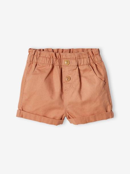 Shorts with Elasticated Waistband, for Babies clay beige+GREEN MEDIUM SOLID 