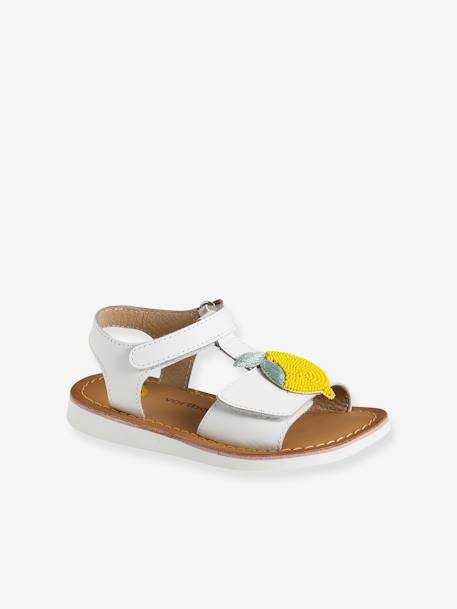 Leather Sandals for Girls, Designed for Autonomy white 