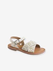 Shoes-Girls Footwear-Leather Sandals with Crossover Straps for Girls