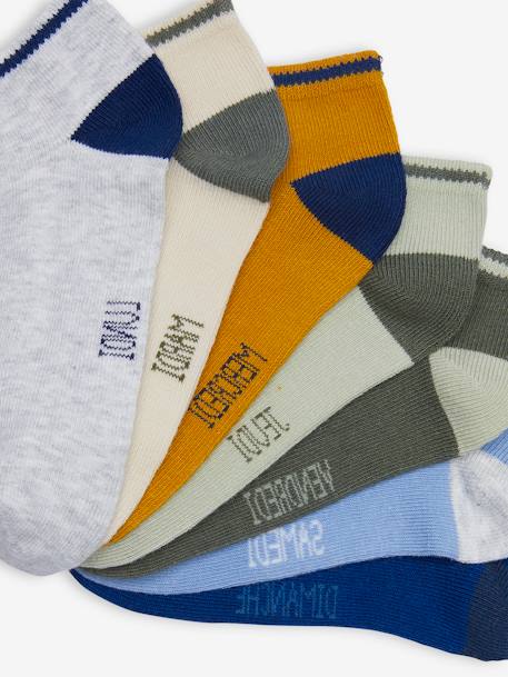 Pack of 7 pairs of Trainer Socks for Boys grey+grey blue 