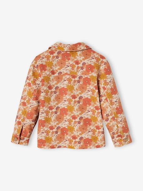 Floral Print Jacket for Girls nude pink 