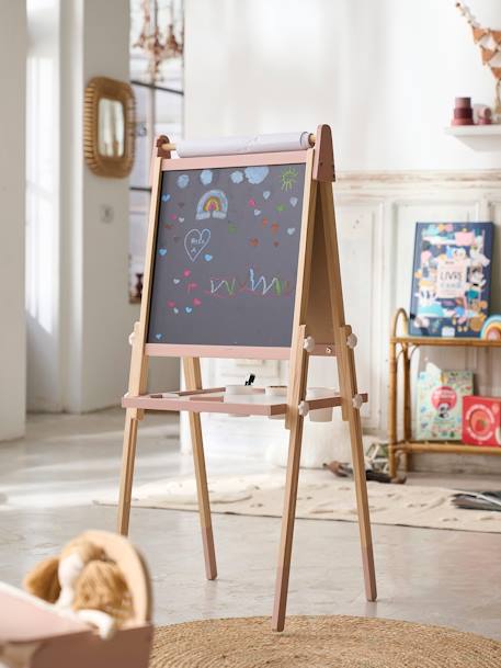 3-in-1 Foldable Board, Adjustable Height  - Wood FSC®100% Certified PINK MEDIUM SOLID+white+Wood/Multi 