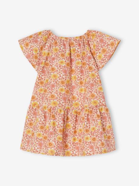 Floral Dress with Butterfly Sleeves for Babies ecru+printed white 