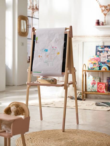 3-in-1 Foldable Board, Adjustable Height  - Wood FSC®100% Certified PINK MEDIUM SOLID+white+Wood/Multi 