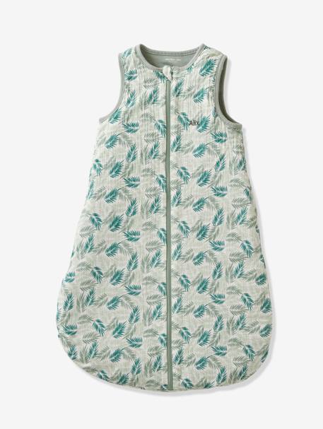 Summer Special Sleeveless Baby Sleep Bag with opening in the middle, Tropical GREEN MEDIUM ALL OVER PRINTED 