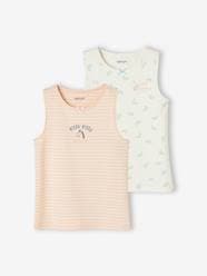Girls-Underwear-Pack of 2 Printed Sleeveless Tops for Girls