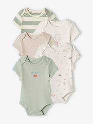 -Pack of 5 "Beach" Bodysuits with Cutaway Shoulders for Babies